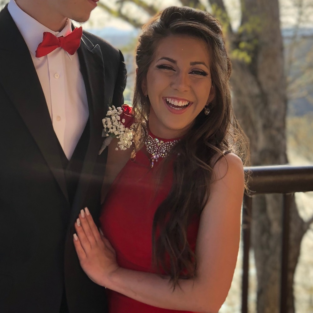 Red formal dress